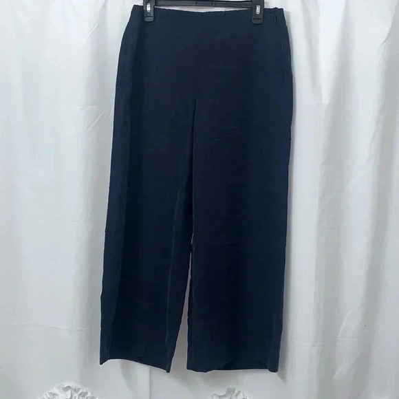 Women’s J.Jill Wide leg Cropped Blue Pants Size Small EUC - Picture 2 of 7